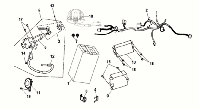 Wire harness Sym E-MIO