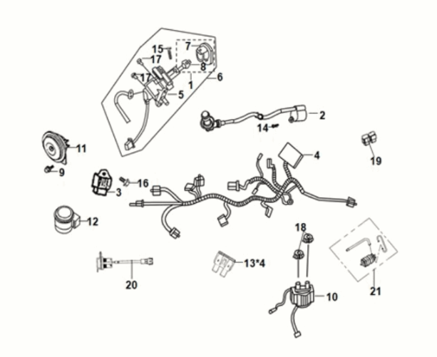 Kabelboom Sym Orbit III 50 4-takt AC Euro 5