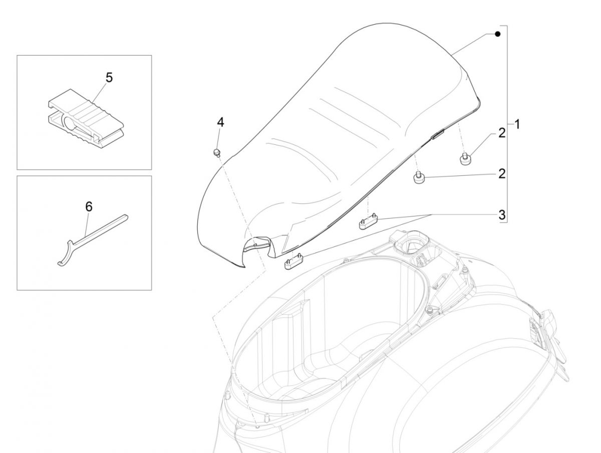 Zadel Vespa GTS 125 IE ABS Euro 4 2016-2018
