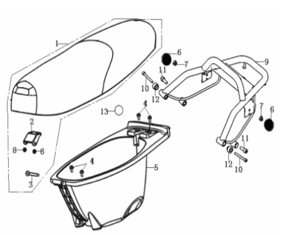 Zadel - Helmbak Generic Cracker 50 2-takt zwart 2010 25