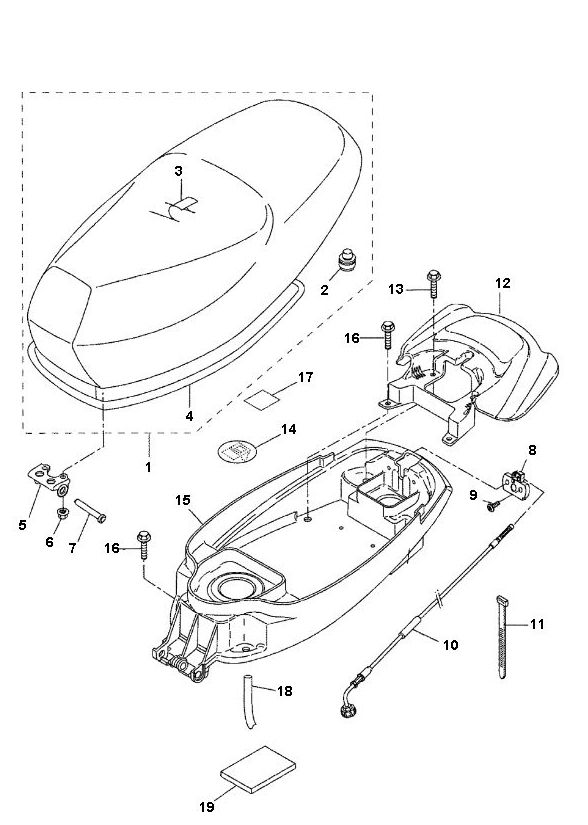 Zadel - Helmbak Yamaha Bw's 2-takt