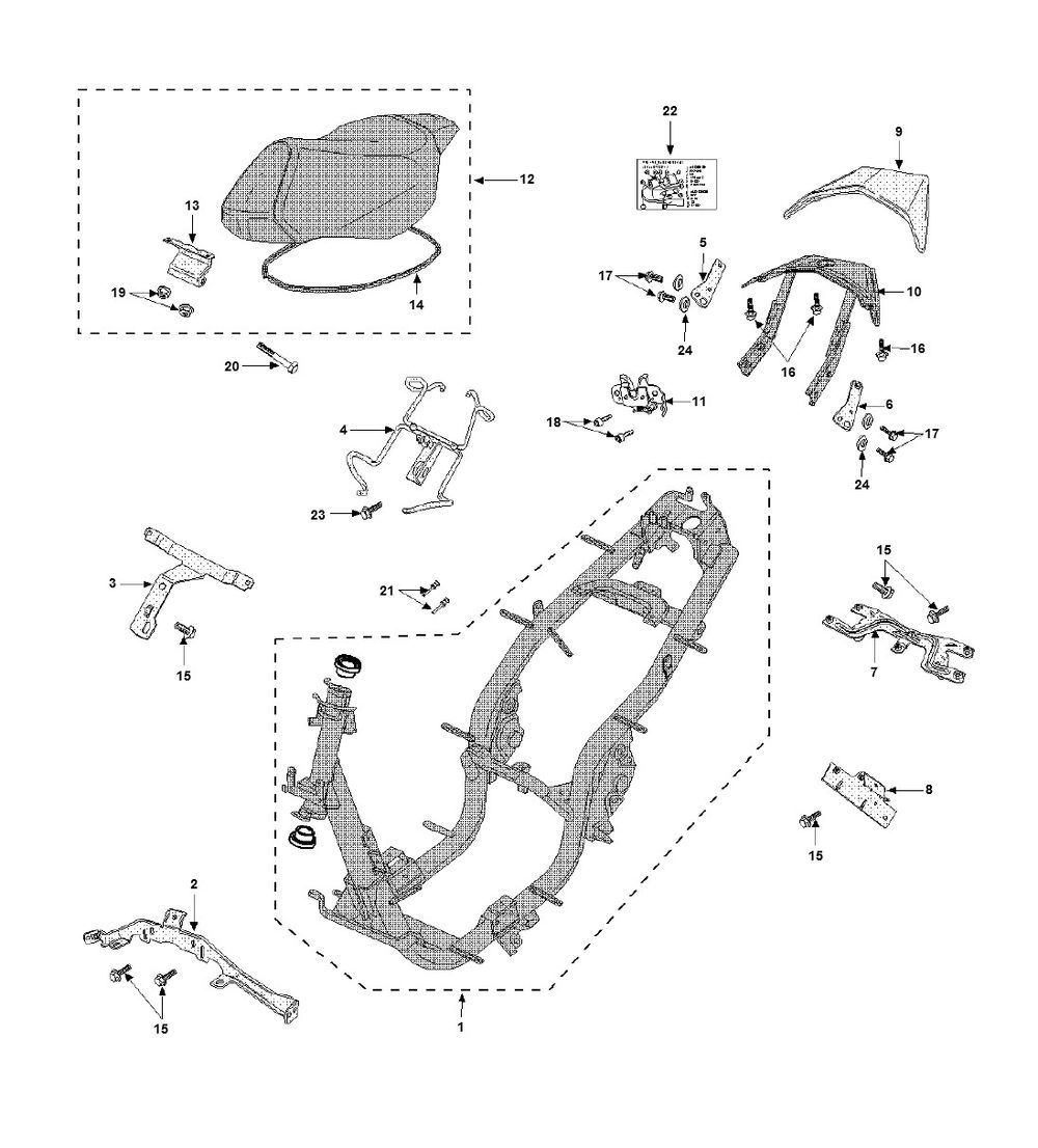 Zadel - Frame Peugeot Speedfight 3 50 2-takt LC 2-takt