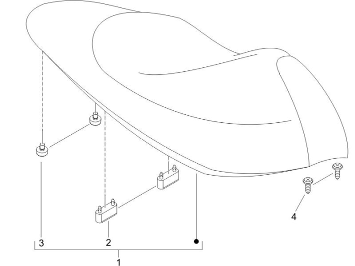 Zadel Piaggio NRG Power DD 50 2-takt LC 2007-2017 matzwart 80/B
