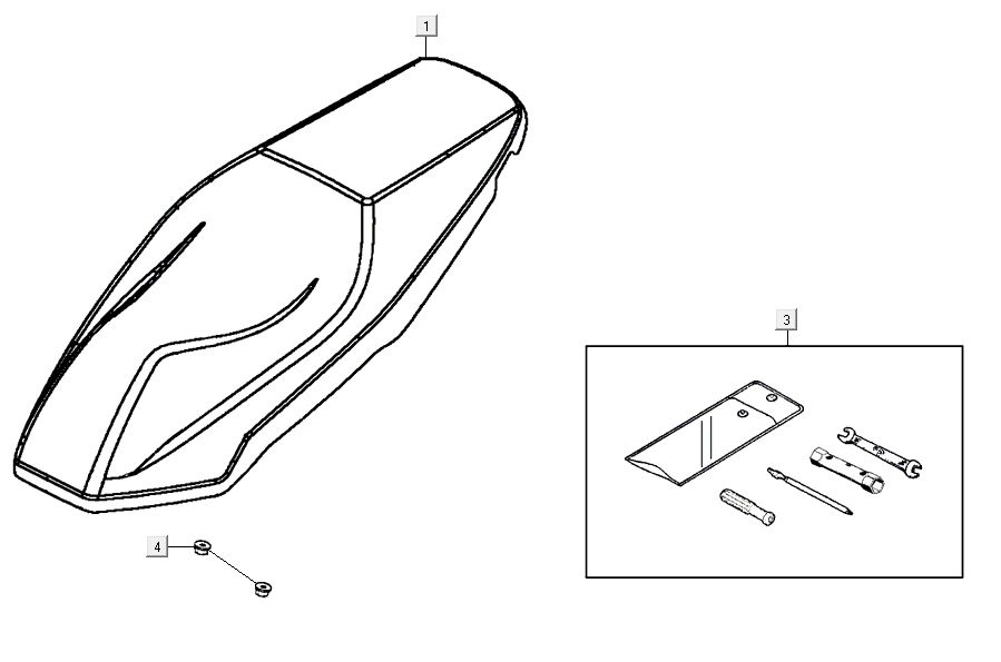 Zadel Kymco Agility 16'+ 50i 4-takt Euro 4 mat grijs