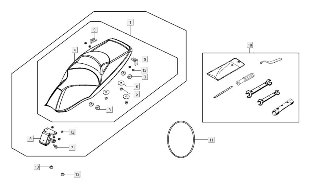 Zadel Kymco Xciting 400i Geel