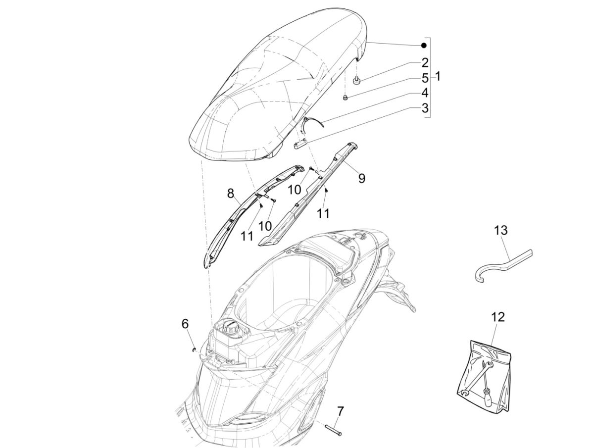 Zadel Piaggio Liberty 125 IGET 3V IE ABS Euro 4 2015-2019