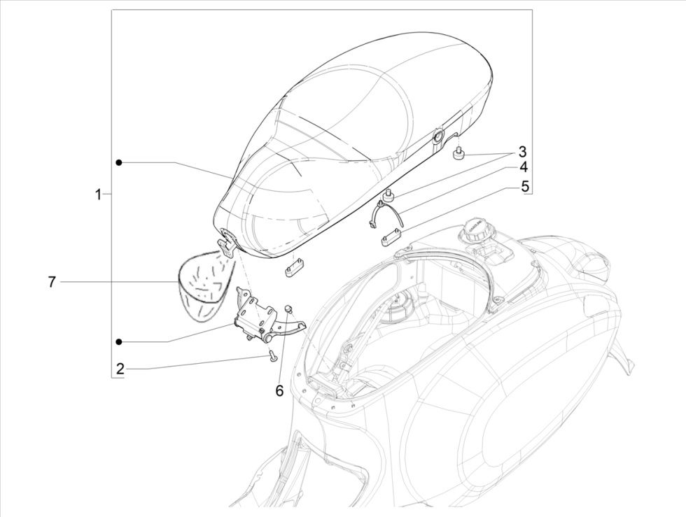 Zadel Vespa Primavera 50 4-takt IGET 3V Euro 5