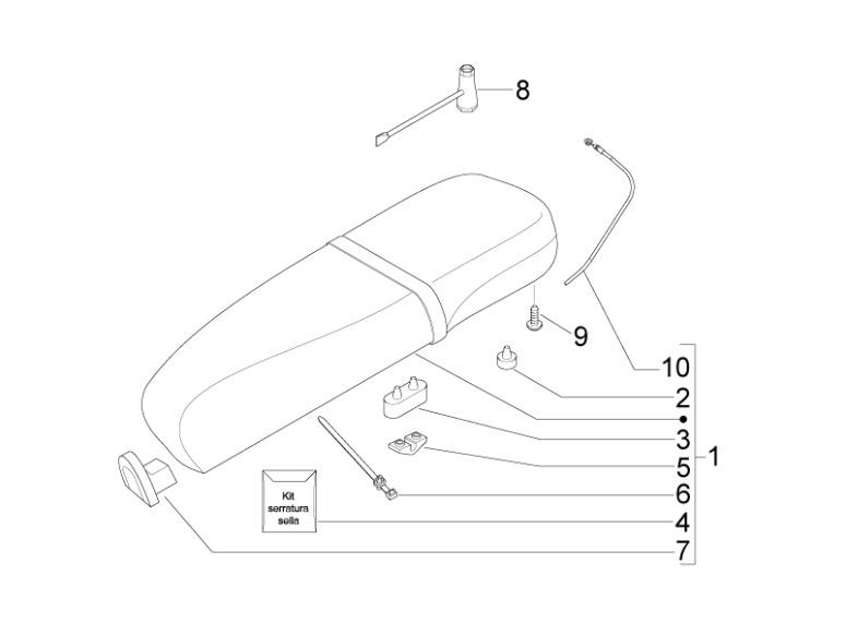Zadel Vespa LX 50 2-takt AC beige