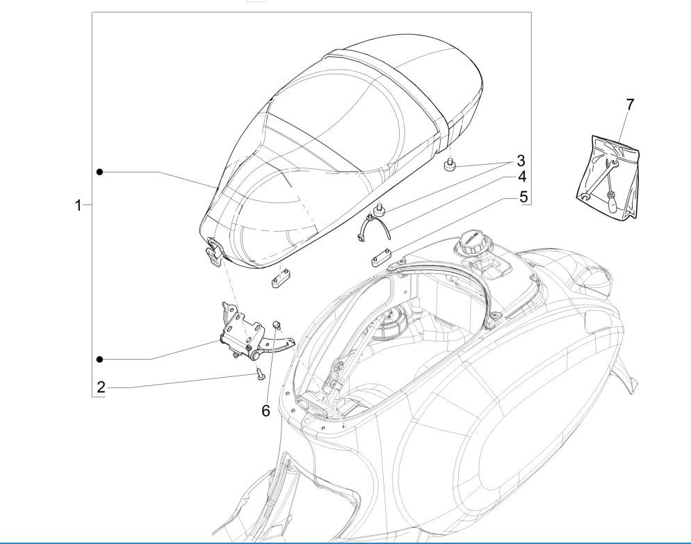 Zadel Vespa Sprint 125 3V IE ABS