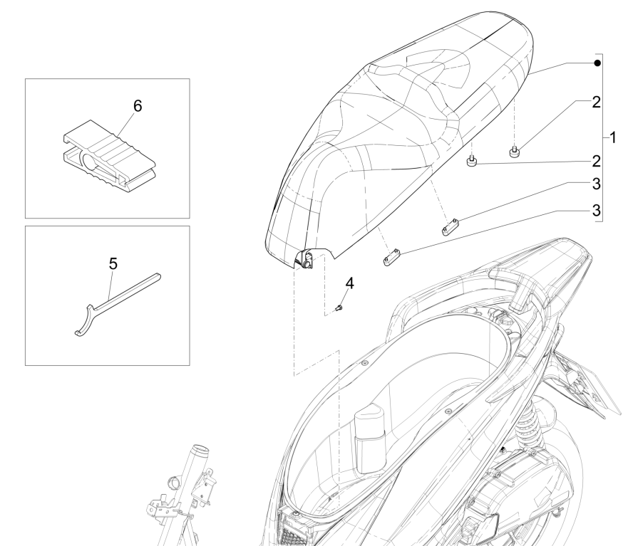 Zadel Piaggio Medley 150 IE ABS Euro 4 2016-2020