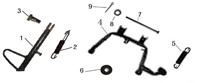 Middenstandaard - Zijstandaard AGM GT blauw