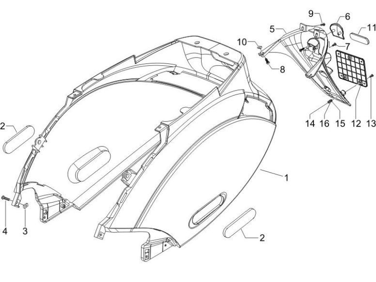Motorschermen Piaggio Zip 2000 4-takt AC