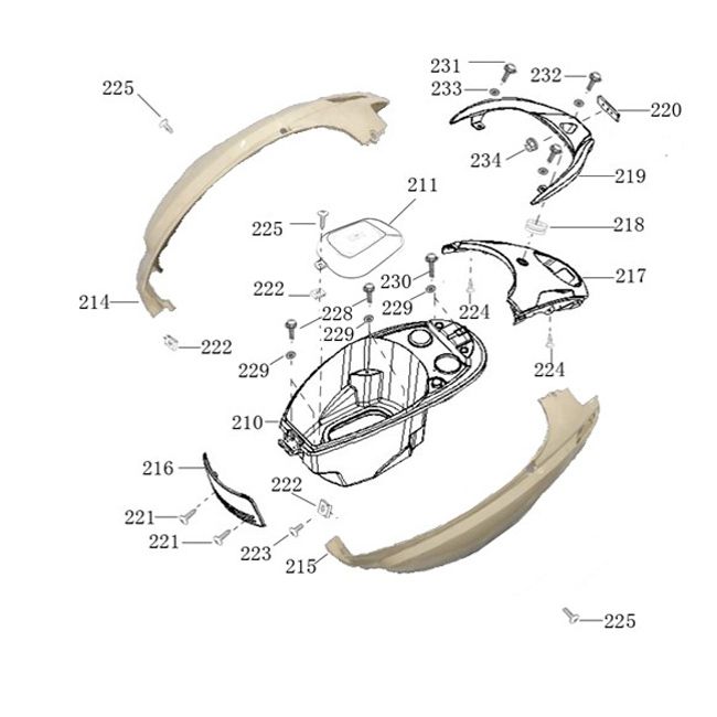 Motorschermen - Helmbak AGM Veterano mat grijs