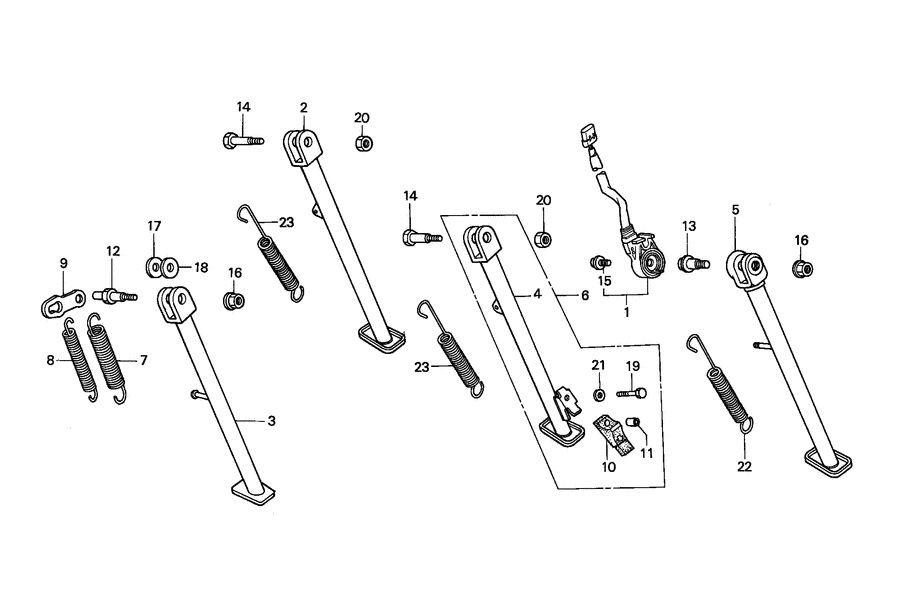 Zijstandaard Honda MTX