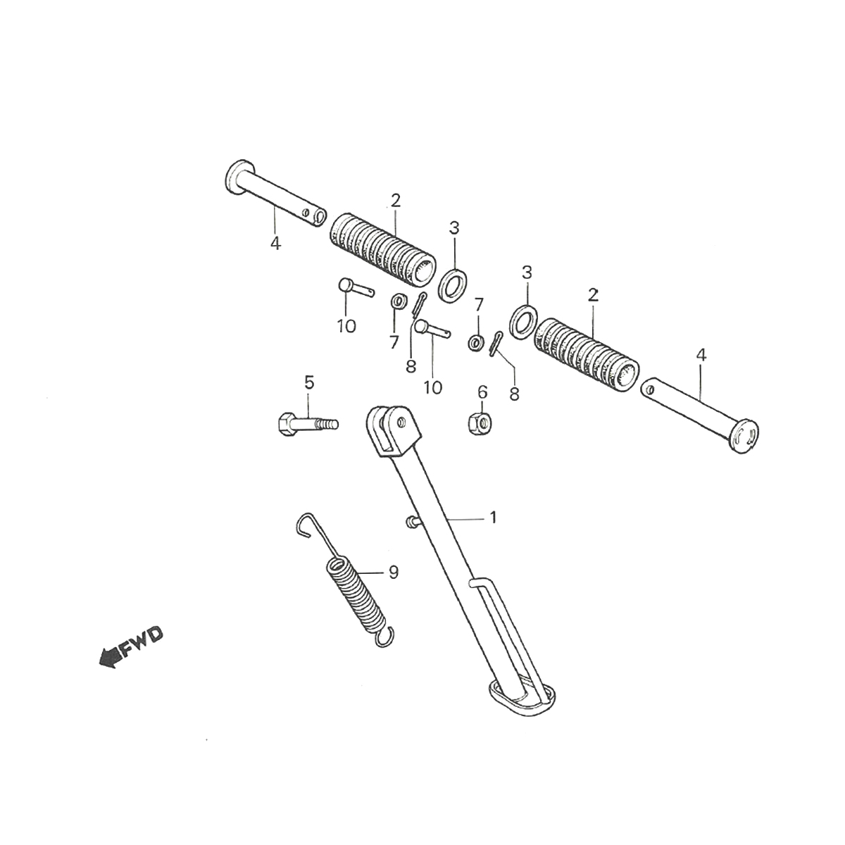 Zijstandaard Honda MTX 50/ MTX 80