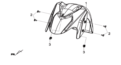 Voorspatbord Sym Joymax 125I ABS Zilver (S-7S)
