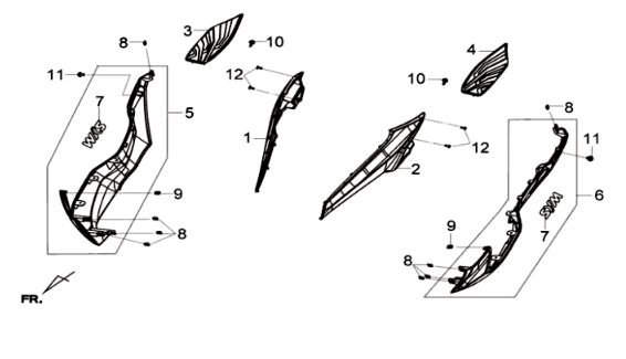 Beplating 2 Sym Joymax 125I ABS Zilver (S-7S)