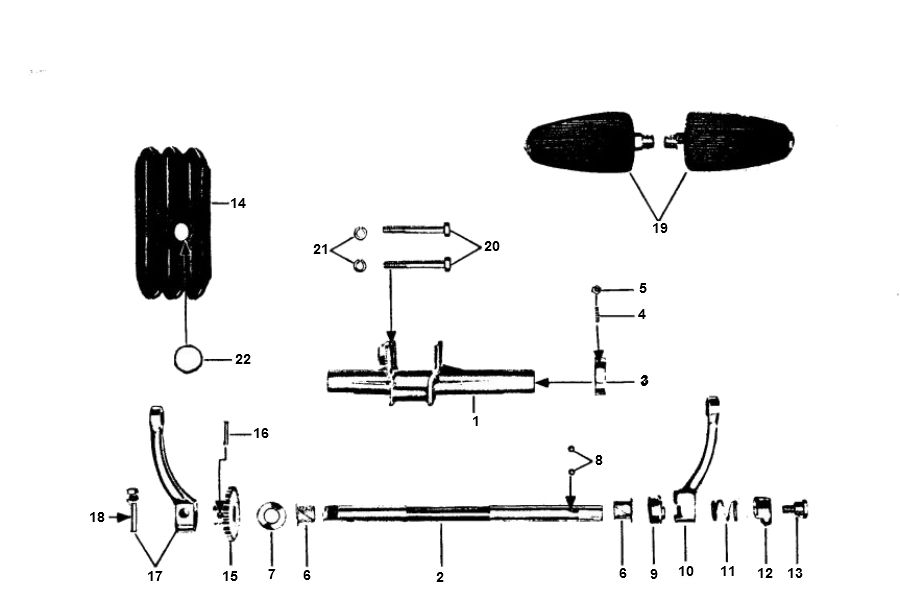 Cranks - Pedalen Zundapp 4 versnellingen nieuw type