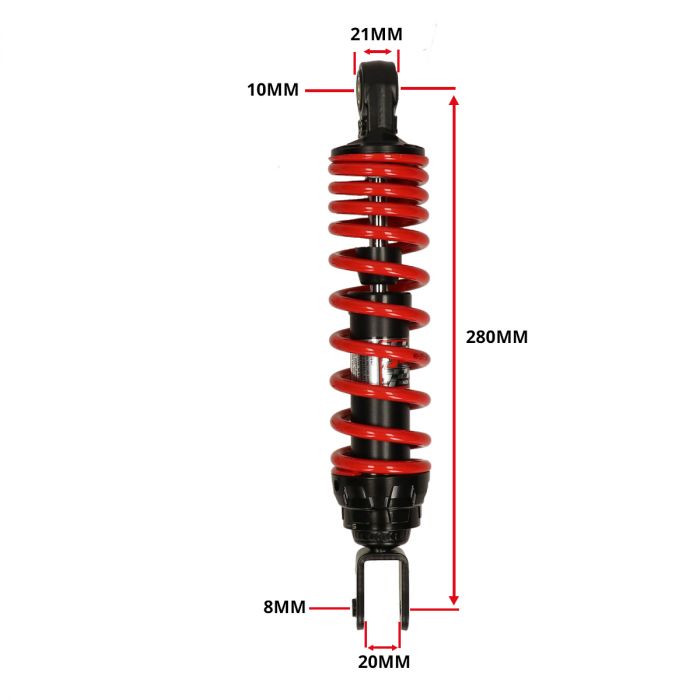 Schokbreker Hybrid-S Comfort Minarelli / Peugeot 280mm rood/zwart YSS