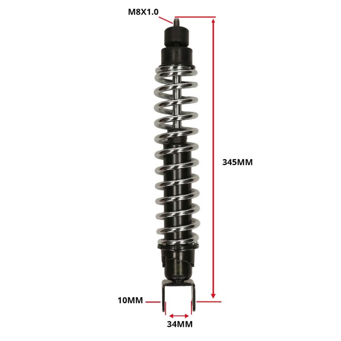 Schokbreker achterzijde 310mm Piaggio-Vespa-Gilera Zip/Zip SP/Fly/Free/Liberty/NRG/NTT/Typhoon/LX