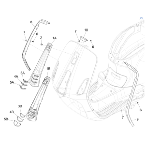 Voorplaat Vespa Sprint 4-takt 3V (euro4 injectie IGET) White Fushion 544