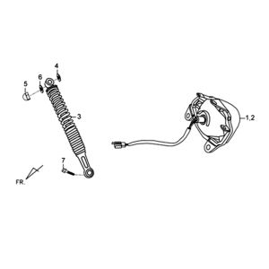 Achterlicht - achtertelescoop Sym XPRO 50 4-takt AC Euro 4