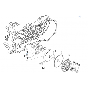 Variateur - V-snaar Piaggio Zip 2000 2-takt AC
