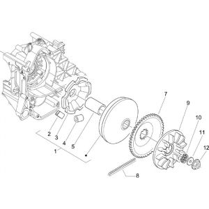 Variateur - V-snaar Piaggio Liberty 50 2-takt AC