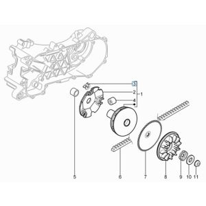 Variateur- V-snaar Piaggio Typhoon 50 2-takt Euro 3 2011