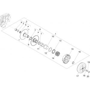 Koppeling Piaggio Liberty 125 IGET 3V ABS Euro 5