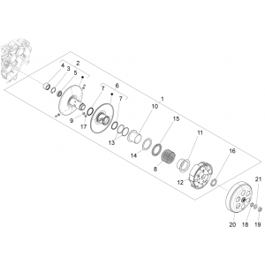 Koppeling Piaggio Fly 125 3V IE Euro 3