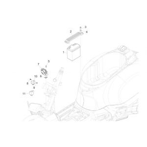 Accu - Claxon - Startrelais Vespa GTS 125 IE