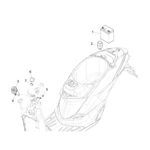 Accu - Claxon - Startrelais Liberty 125 IGET 3V IE ABS Euro 4  2015 - 2019