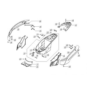 Motorschermen - Helmbak - Achterdrager Kymco People S 50 4-takt Mat grijs