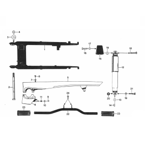 Achterbrug - Kettingscherm - Schokbreker Zundapp C50 Sport 529-010