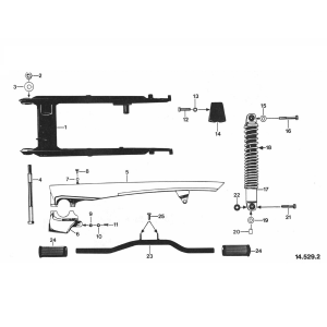 Achterbrug - Kettingscherm - Schokbreker Zundapp GTS 50 529-020 t/m 029