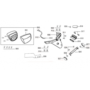 Achterlicht - Achterspatbord Edwards Maple V50-2 zilver