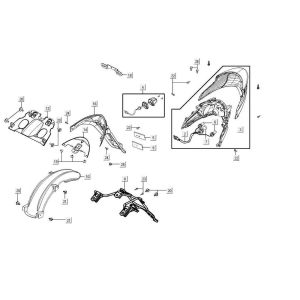 Achterlicht - Achterspatbord Agility 16+ 125 Mat Metallic Silver