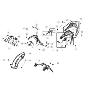 Achterlicht - Achterspatbord Agility 16+ 200i Mat Metallic Silver