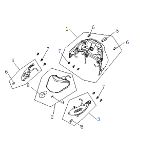 Achterlicht - Knipperlichten achterzijde China Ape 50 wit