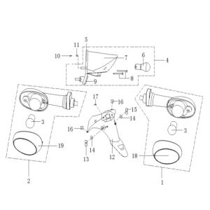 Achterlicht - Achterspatbord - Knipperlichten achterzijde Generic Cracker 50 2-takt wit 2009