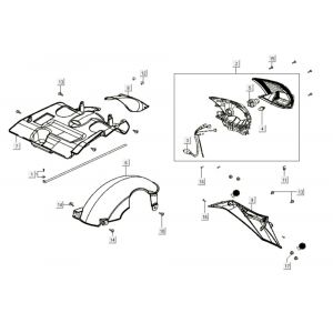 Achterlicht - Achterspatbord Kymco Like 200i Zwart