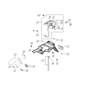 AChterlicht - AChterspatbord Kymco Vitality 50 2-takt AC pearl zilver
