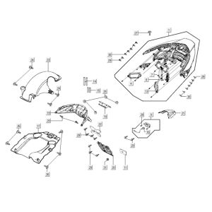 Achterlicht - Achterspatbord Kymco Xciting 400i Geel