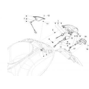 Achterlicht - Knipperlichten achterzijde Vespa Primavera 125 3V IE ABS