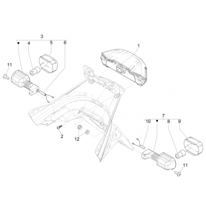 Achterlicht - Knipperlichten achterzijde Piaggio NRG Power DD 50 2-takt LC 2007-2017