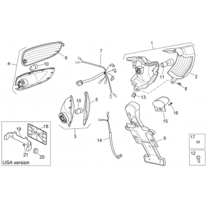 Achterlicht - Knipperlichten achterzijde Aprilia SR 50 LC (injectie en carburateur) 2004-2009