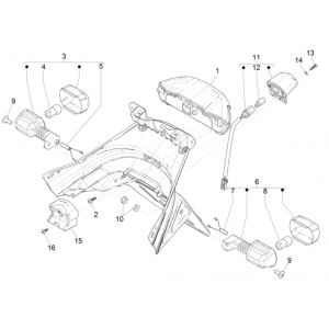 Achterlicht - Knipperlichten achterzijde Piaggio NRG Power 50 2-takt LC Euro 4
