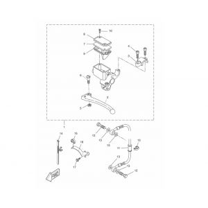 Remcilinder links - Remleiding Yamaha Aerox 50 2-takt LC 2013