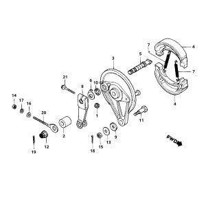 Achterrem - Remschoenen Honda MB50/MB80